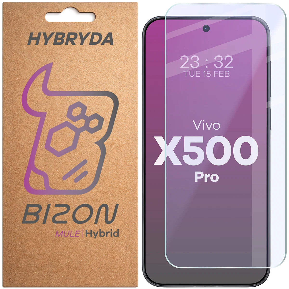 Flexibles Hybridglas für Vivo X500 Pro, Bizon Hybrid Mule (1/4)