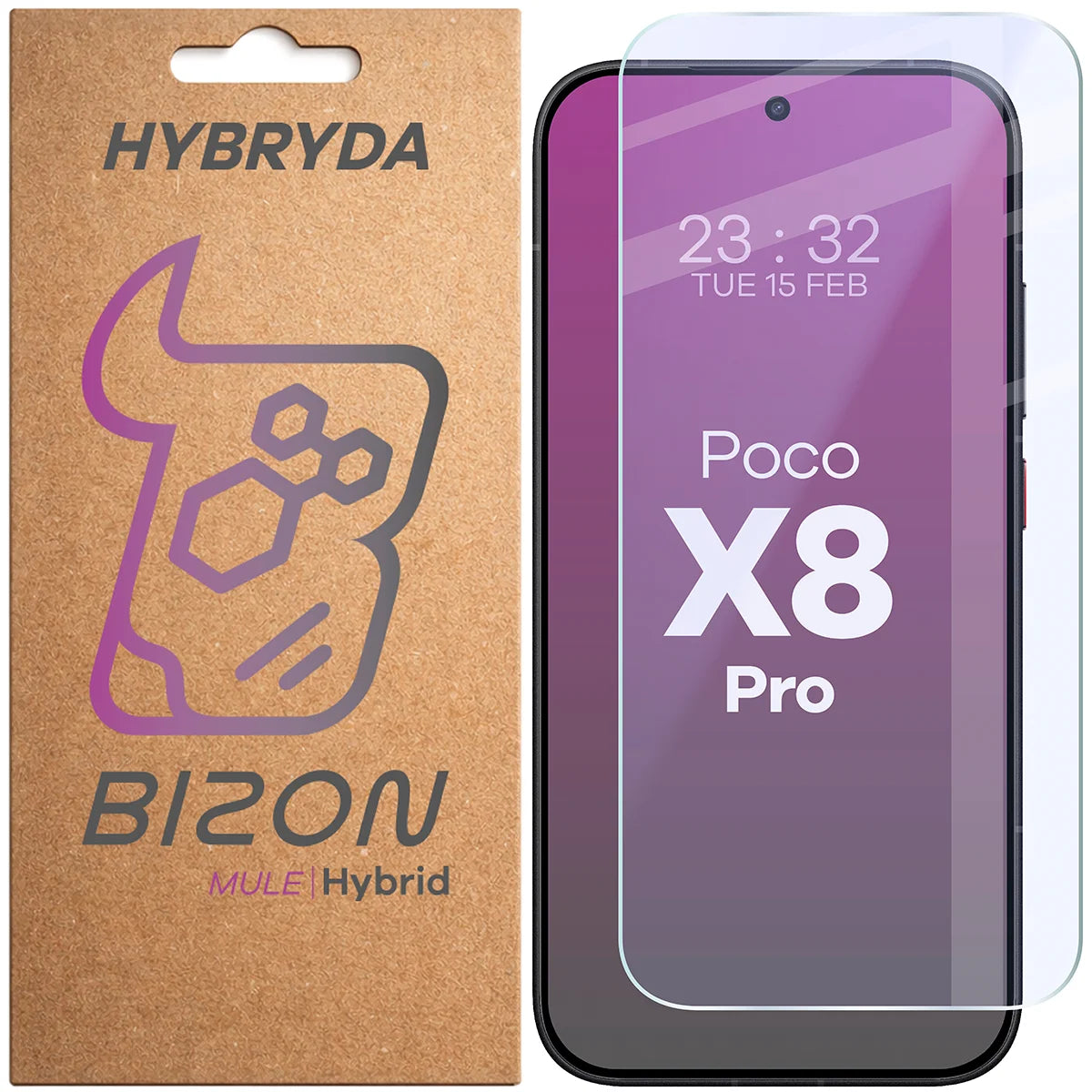 Flexibles Hybridglas für Xiaomi POCO X8 Pro, Bizon Hybrid Mule