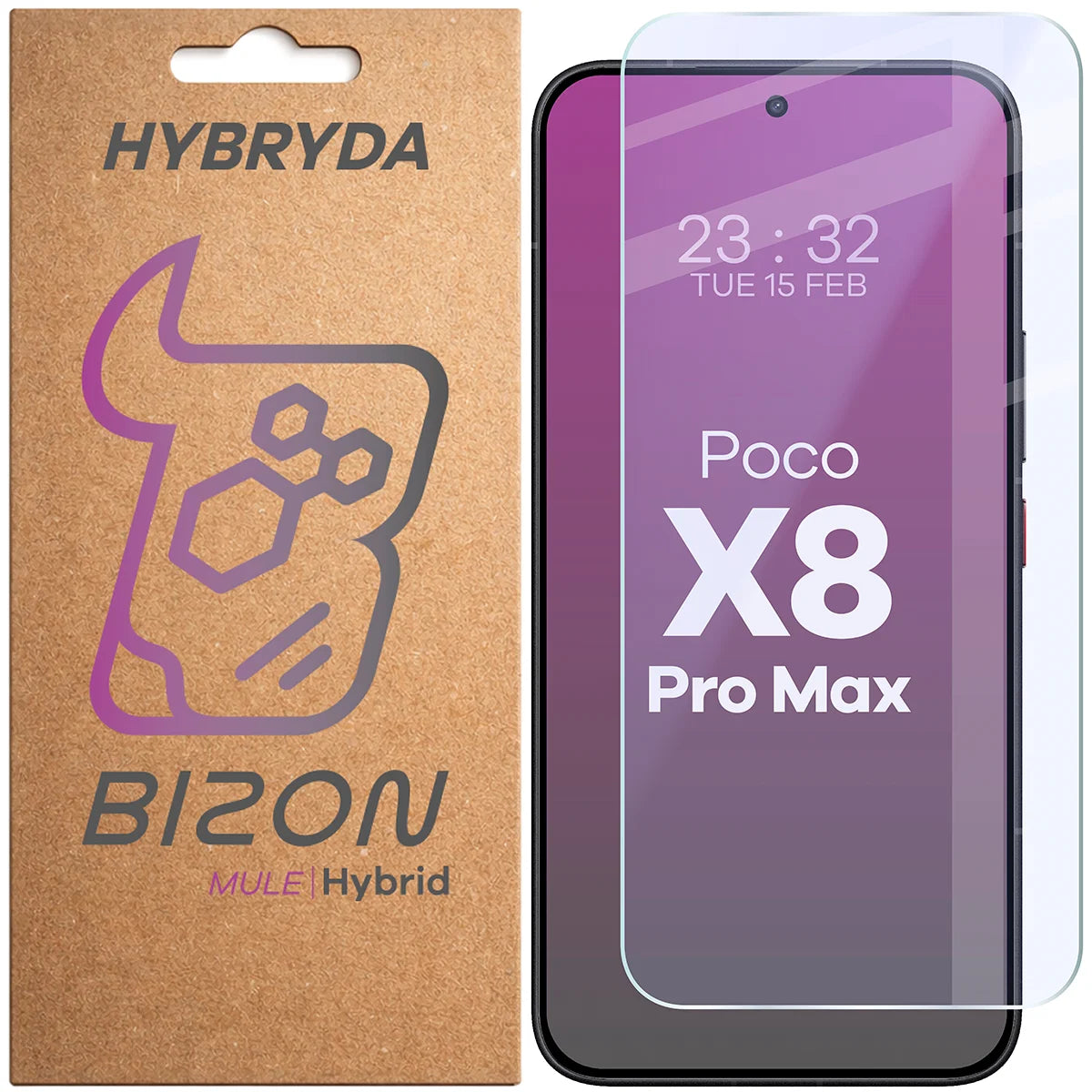 Flexibles Hybridglas für Xiaomi POCO X8 Pro Max, Bizon Hybrid Mule