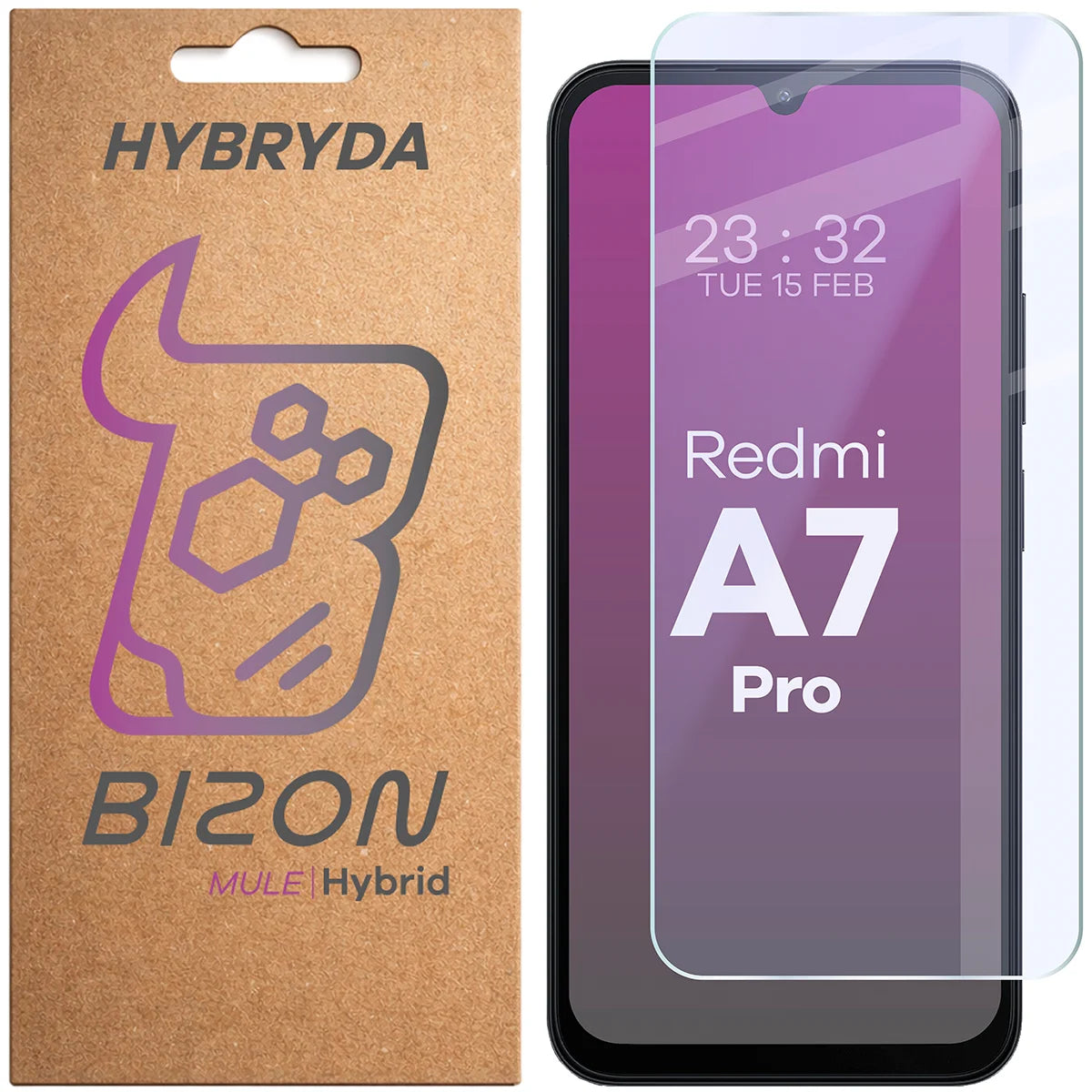 Flexibles Hybridglas für Xiaomi Redmi A7 Pro 4G, Bizon Hybrid Mule