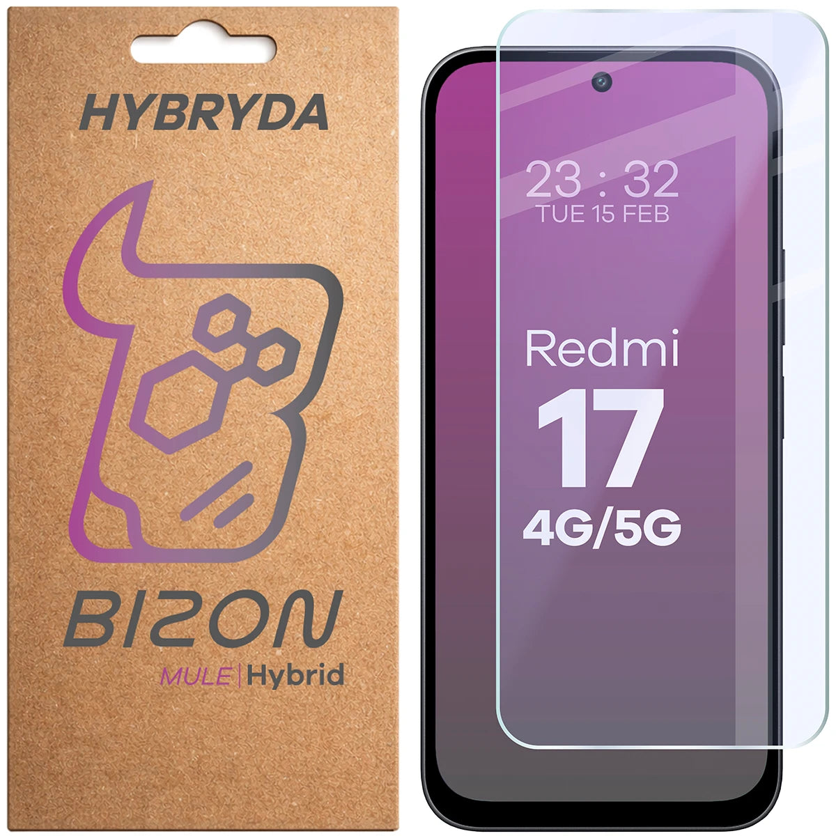 Flexibles Hybridglas für Xiaomi Redmi Note 17 4G/5G, Bizon Hybrid Mule (1/4)
