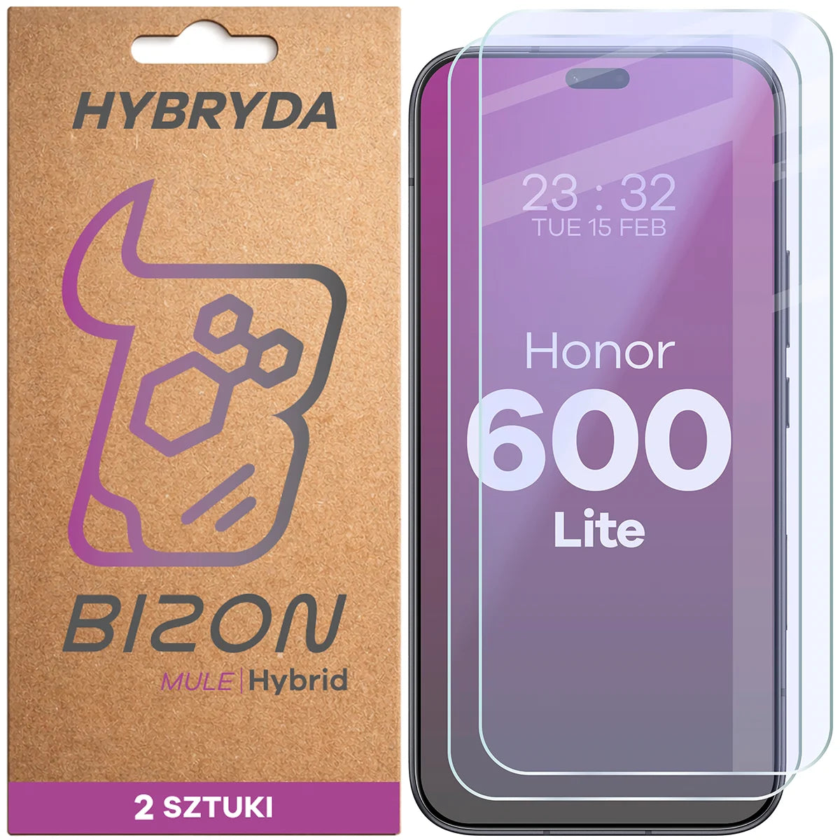 Flexibles Hybridglas für Honor 600 Lite 5G, Bizon Hybrid Mule Duo, 2 Stück