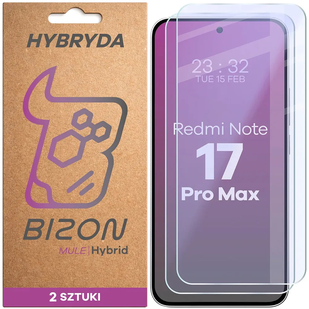 Flexibles Hybridglas für Xiaomi Redmi Note 17 Pro Max 5G, Bizon Hybrid Mule Duo, 2 Stück (1/4)