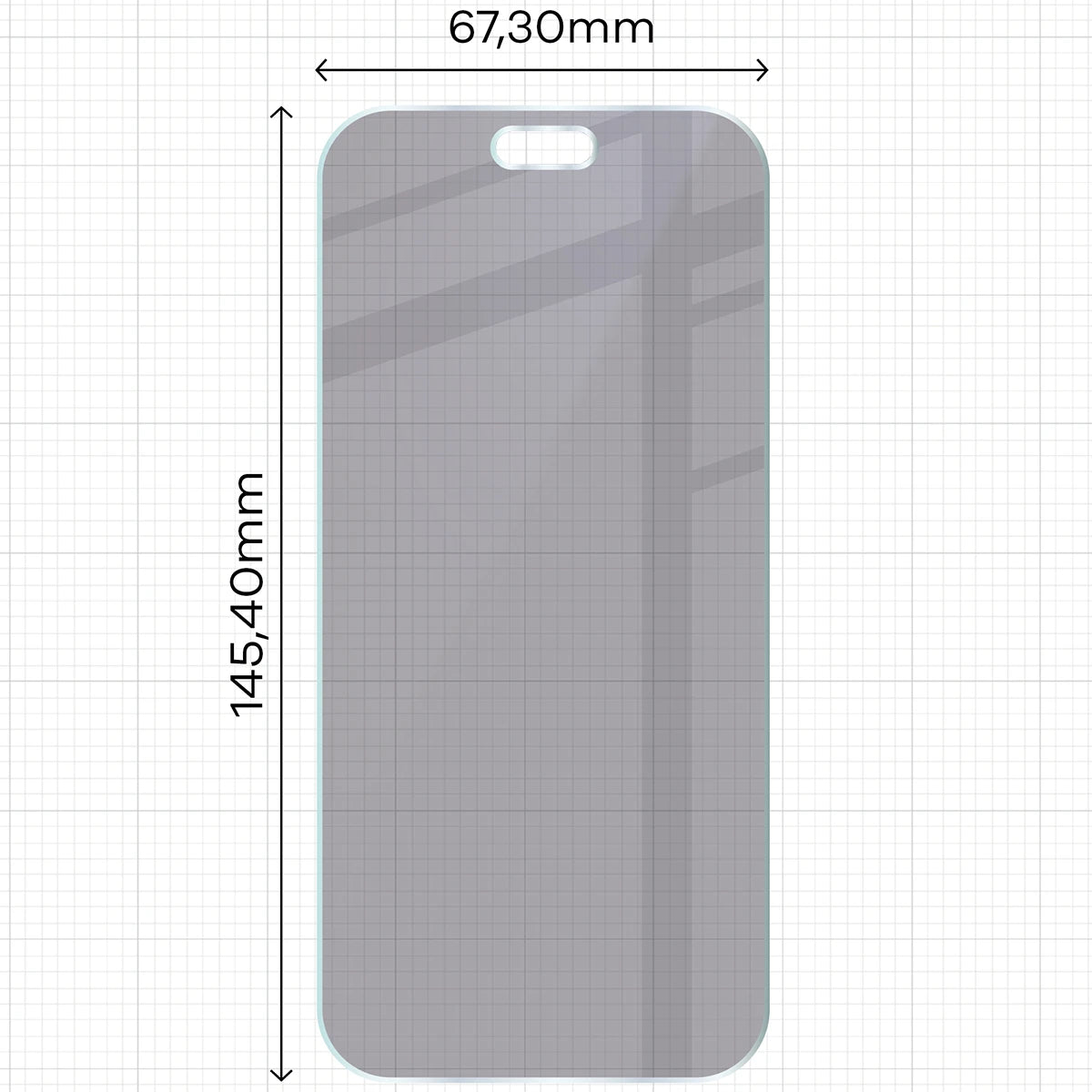 Hybridglas mit Privatschutzfilter für iPhone 18 Pro, Bizon Hybrid Shadow, Matt (2/6)