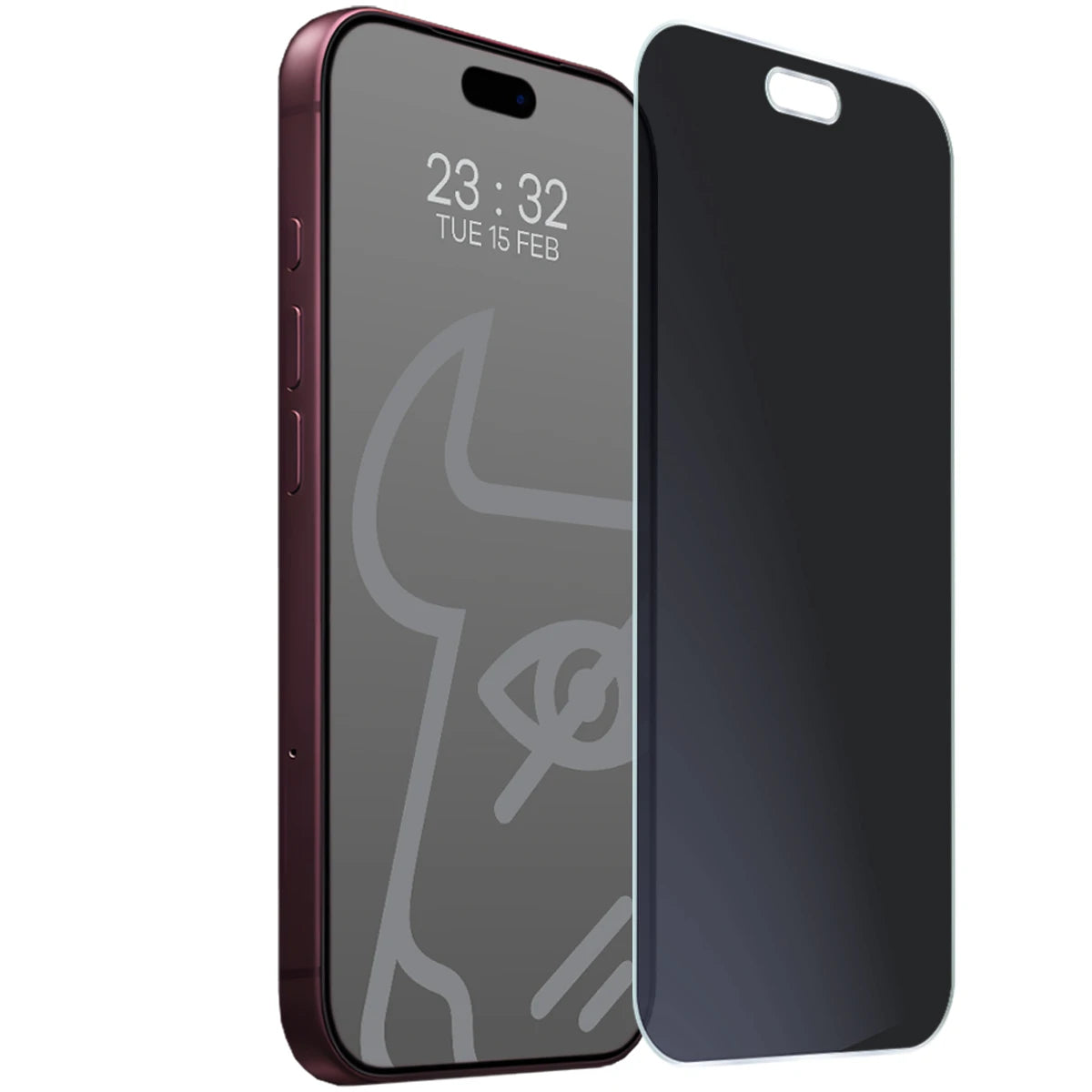 Hybridglas mit Privatschutzfilter für iPhone 18 Pro, Bizon Hybrid Shadow, Matt (5/6)