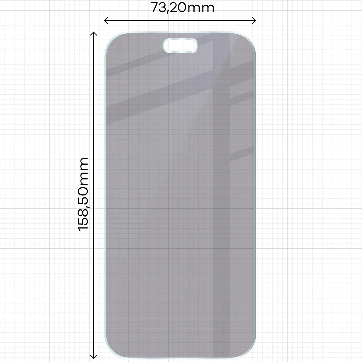 Hybridglas mit Privatschutzfilter für iPhone 18 Pro Max, Bizon Hybrid Shadow, Matt (2/6)