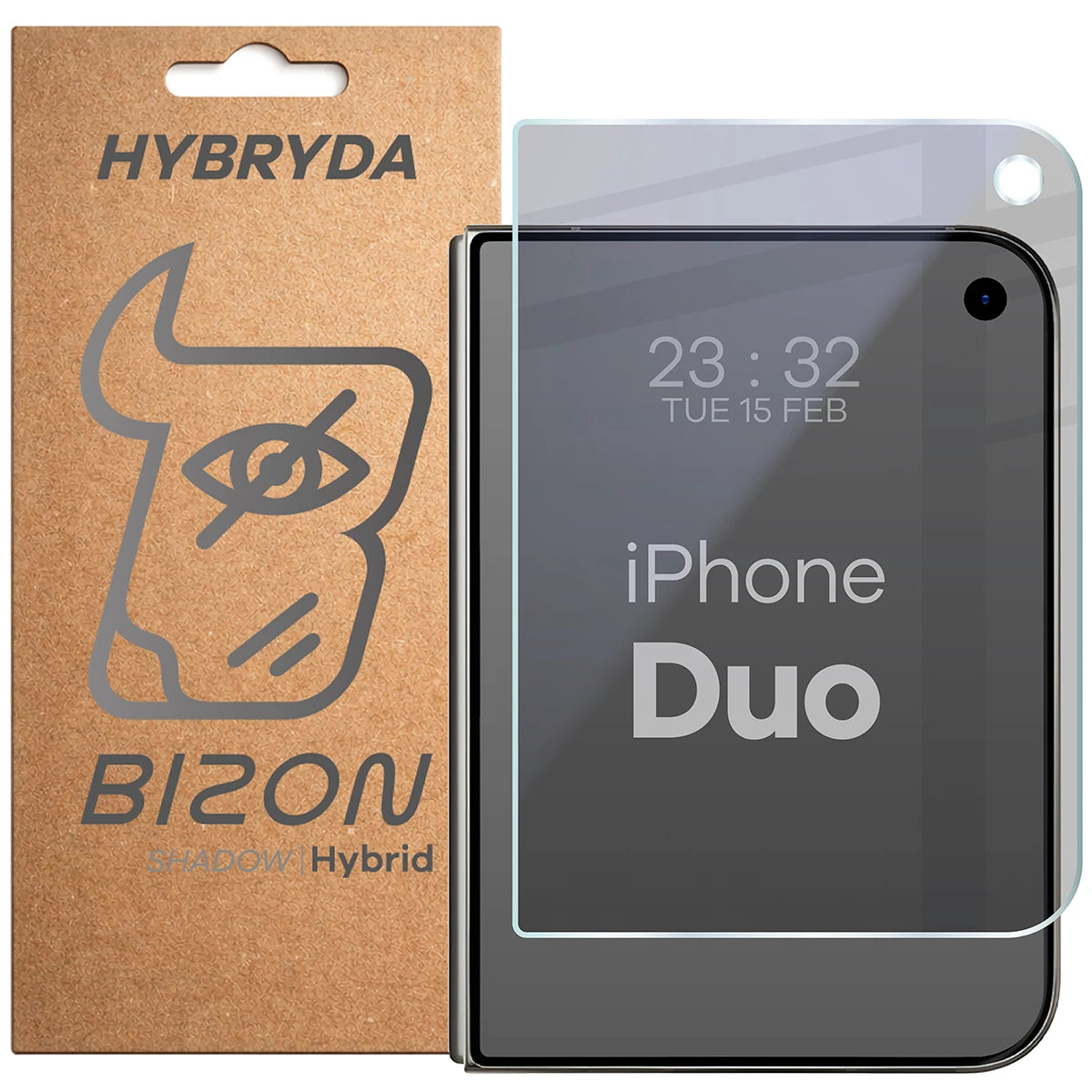 Hybridglas mit Privatschutzfilter für iPhone Duo, Bizon Hybrid Shadow, Matt (1/6)