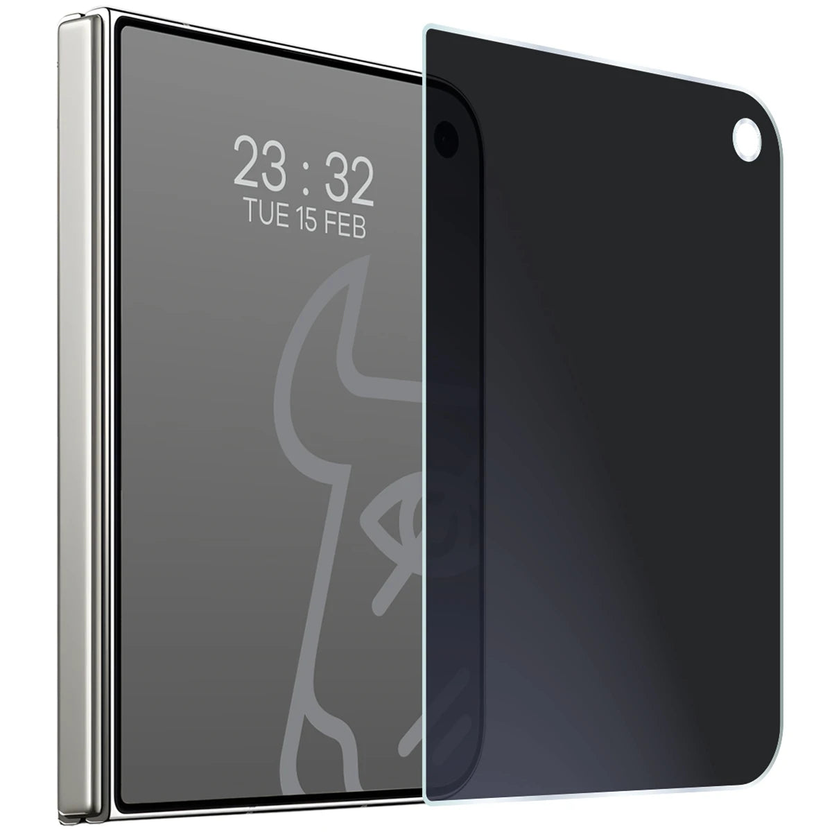 Hybridglas mit Privatschutzfilter für iPhone Duo, Bizon Hybrid Shadow, Matt (5/6)