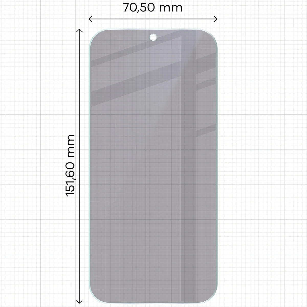 Hybridglas mit Privatschutzfilter für Honor 600 5G, Bizon Hybrid Shadow, Matt