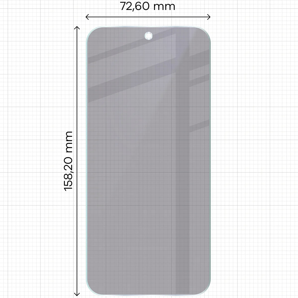 Hybridglas mit Privatschutzfilter für Motorola Moto G67 5G, Bizon Hybrid Shadow, Matt