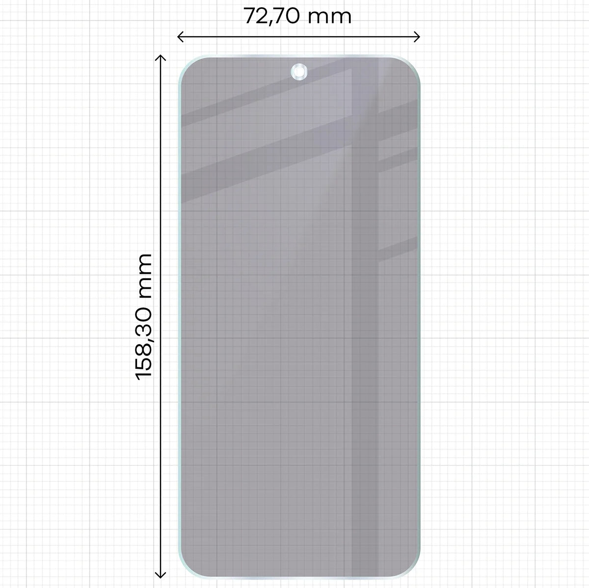 Hybridglas mit Privatschutzfilter für Motorola Moto G87 5G, Bizon Hybrid Shadow, Matt