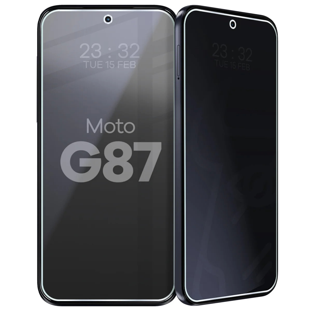 Hybridglas mit Privatschutzfilter für Motorola Moto G87 5G, Bizon Hybrid Shadow, Matt