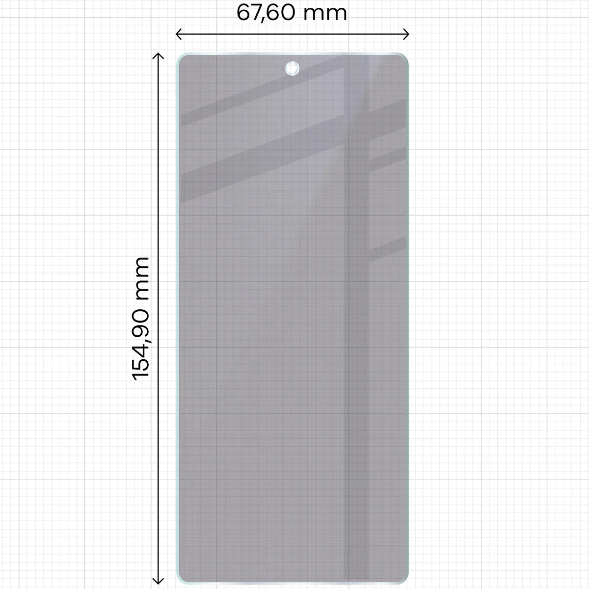 Hybridglas mit Privatschutzfilter für Motorola Razr Fold, Bizon Hybrid Shadow, Matt