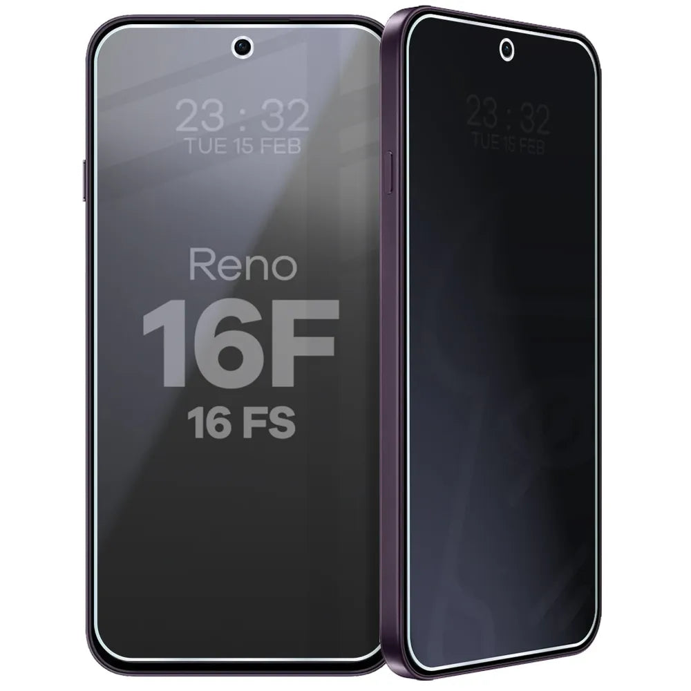 Hybridglas mit Privatschutzfilter für Oppo Reno16 F / Reno16 FS, Bizon Hybrid Shadow, Matt (6/6)