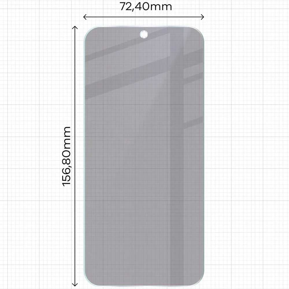 Hybridglas mit Privatschutzfilter für OPPO Reno16 Pro, Bizon Hybrid Shadow, Matt (2/6)