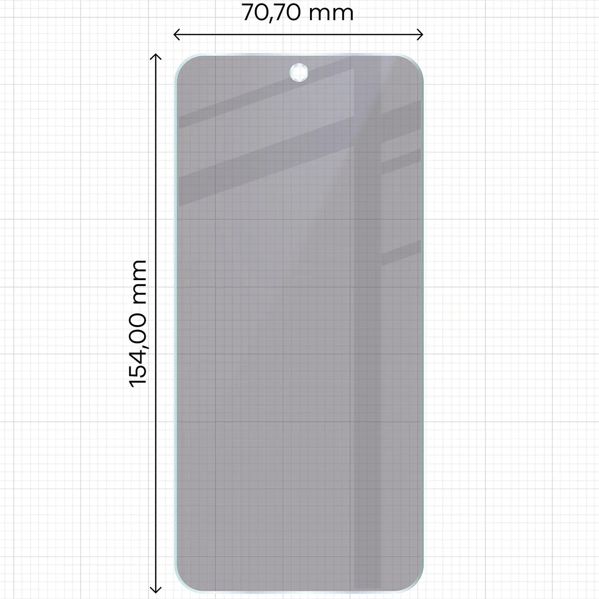Hybridglas mit Privatschutzfilter für Realme 16 5G, Bizon Hybrid Shadow, Matt