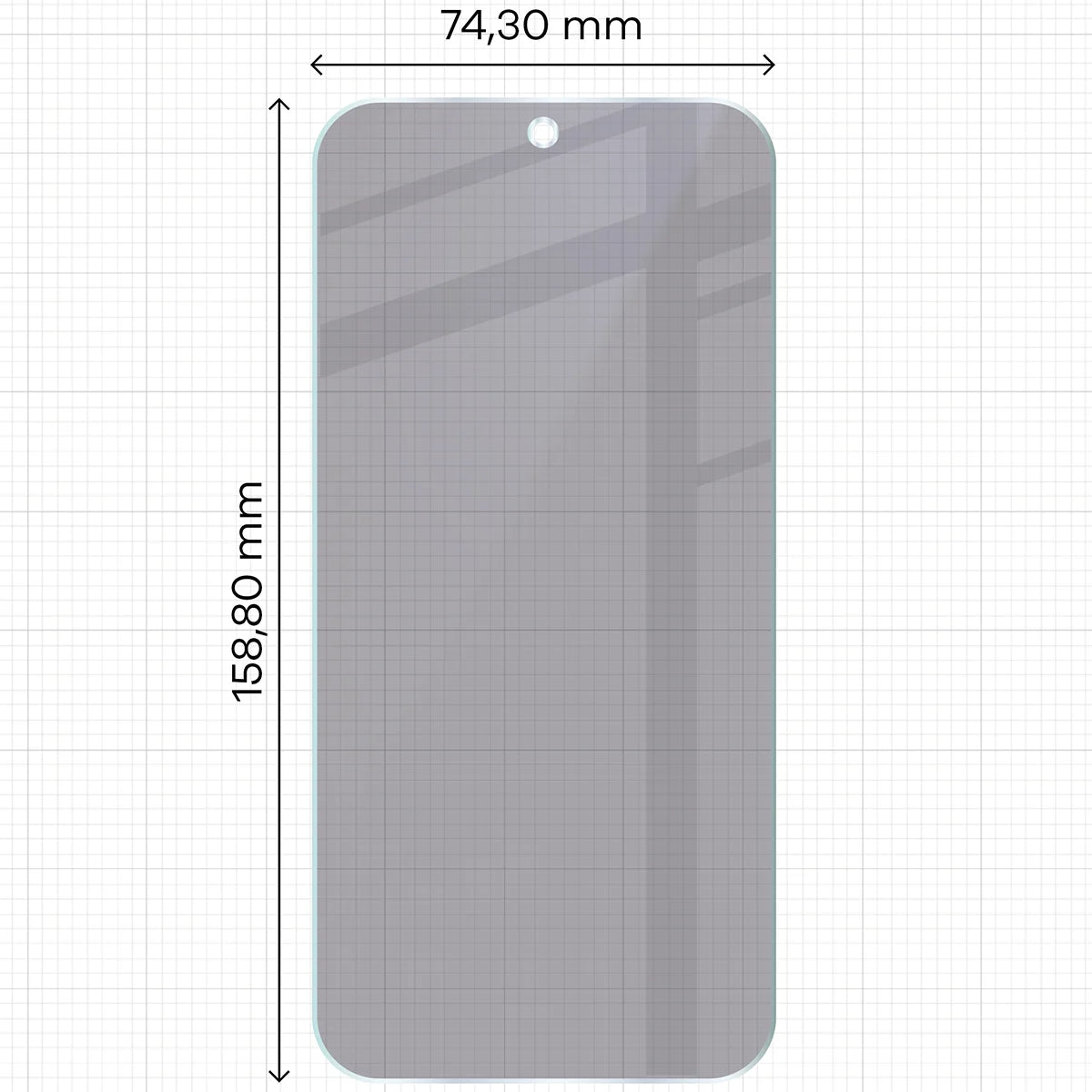 Hybridglas mit Privatschutzfilter für Realme 16 Pro 5G, Bizon Hybrid Shadow, Matt