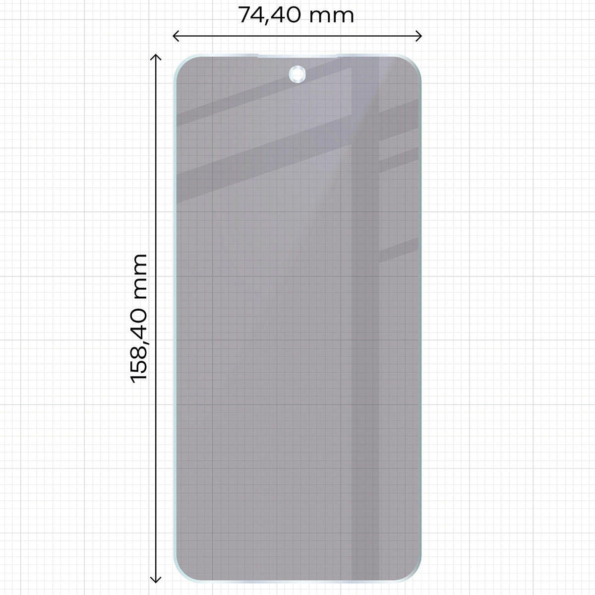Hybridglas mit Privatschutzfilter für Galaxy A27 5G, Bizon Hybrid Shadow, Matt