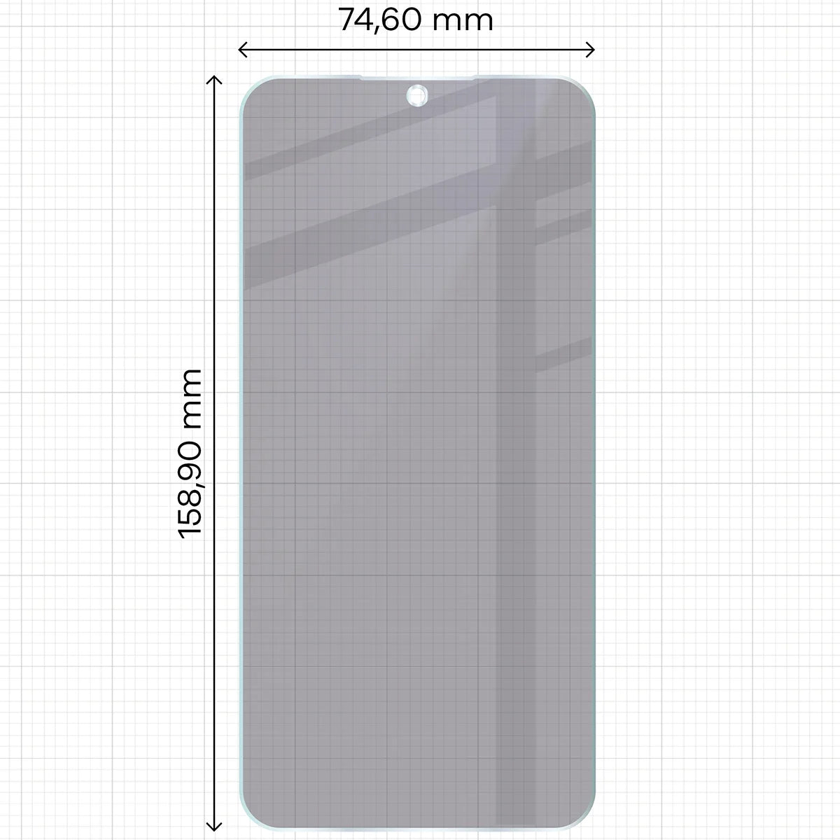 Hybridglas mit Privatschutzfilter für Galaxy A37 5G, Bizon Hybrid Shadow, Matt