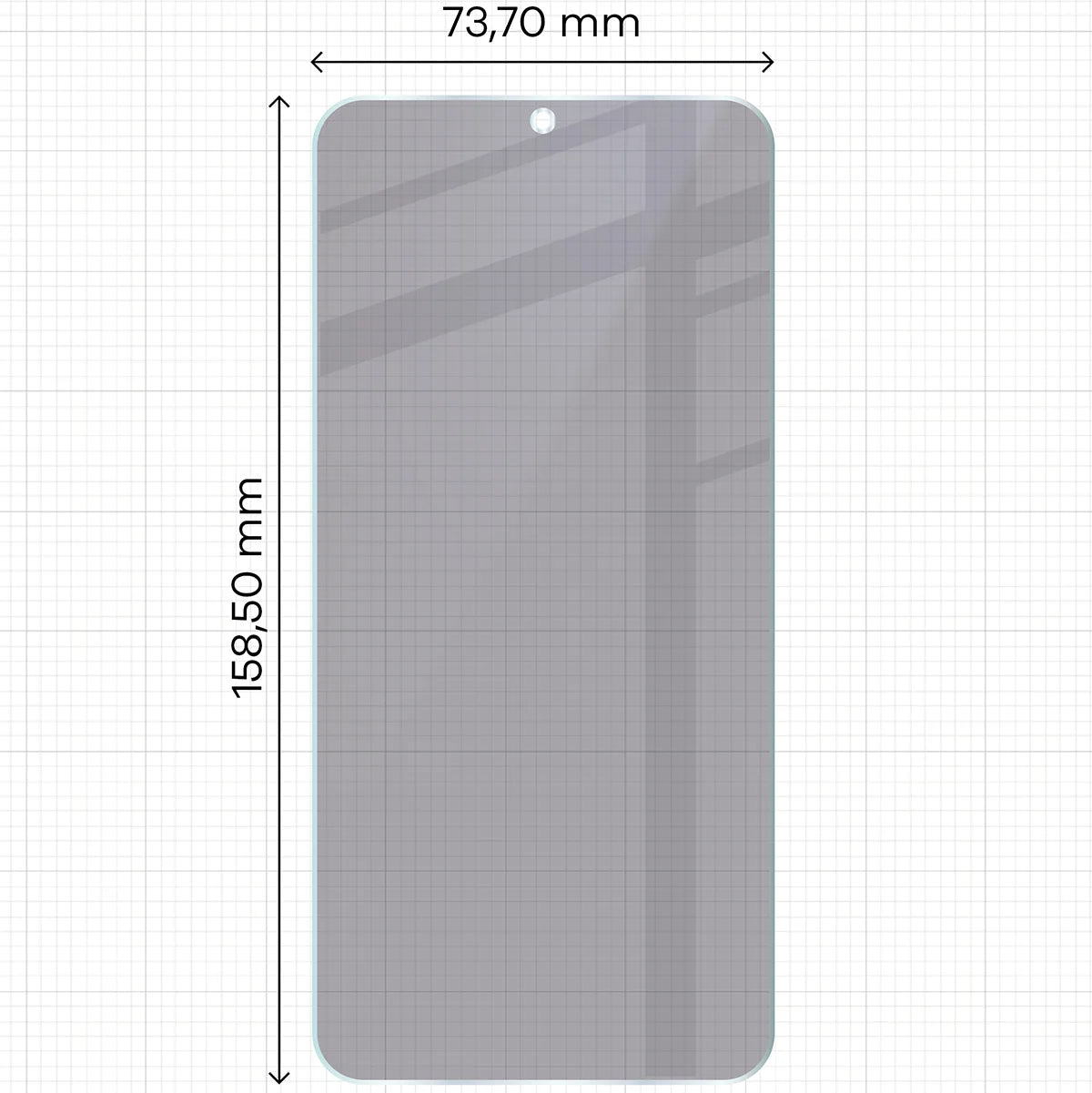 Hybridglas mit Privatschutzfilter für Galaxy A57 5G, Bizon Hybrid Shadow, Matt