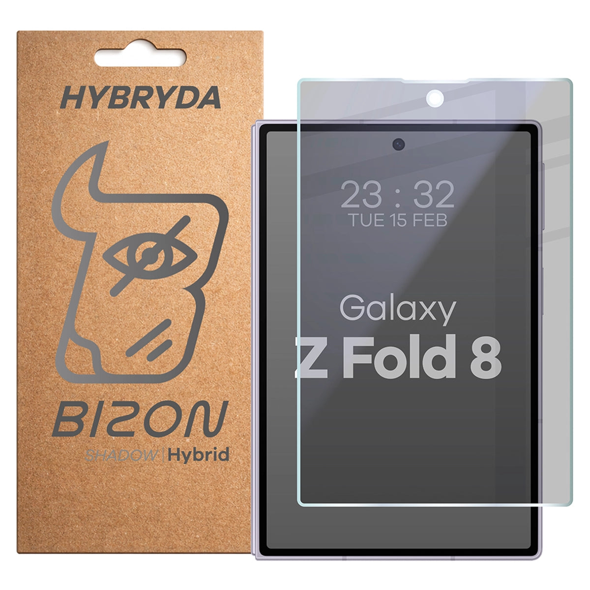 Hybridglas mit Privatschutzfilter für Galaxy Z Fold8, Bizon Hybrid Shadow, Matt