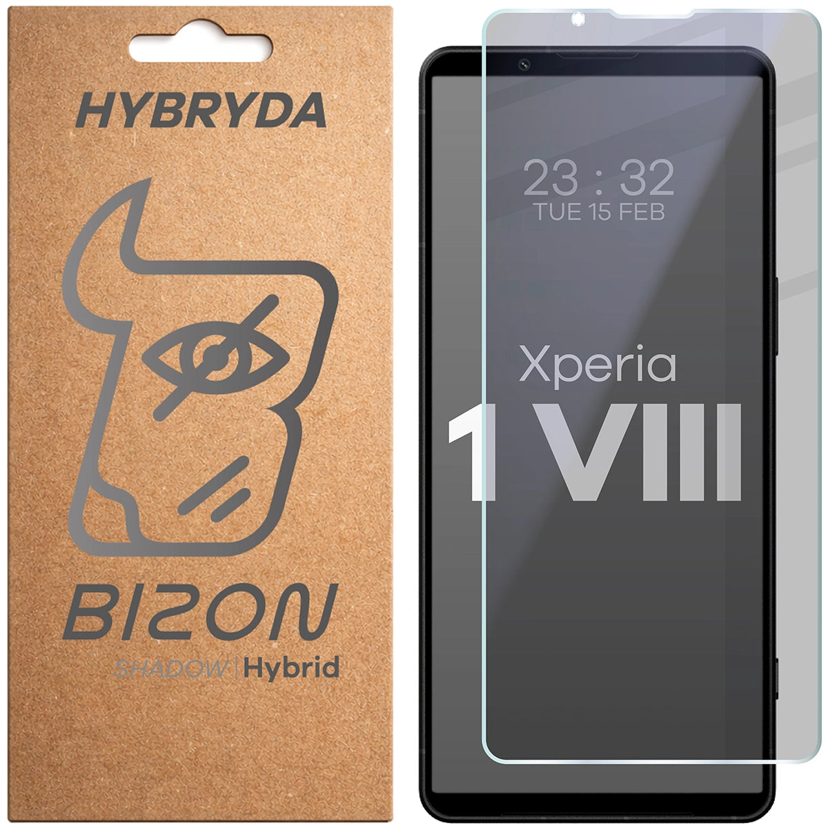 Hybridglas mit Privatschutzfilter für Sony Xperia 1 VIII, Bizon Hybrid Shadow, Matt