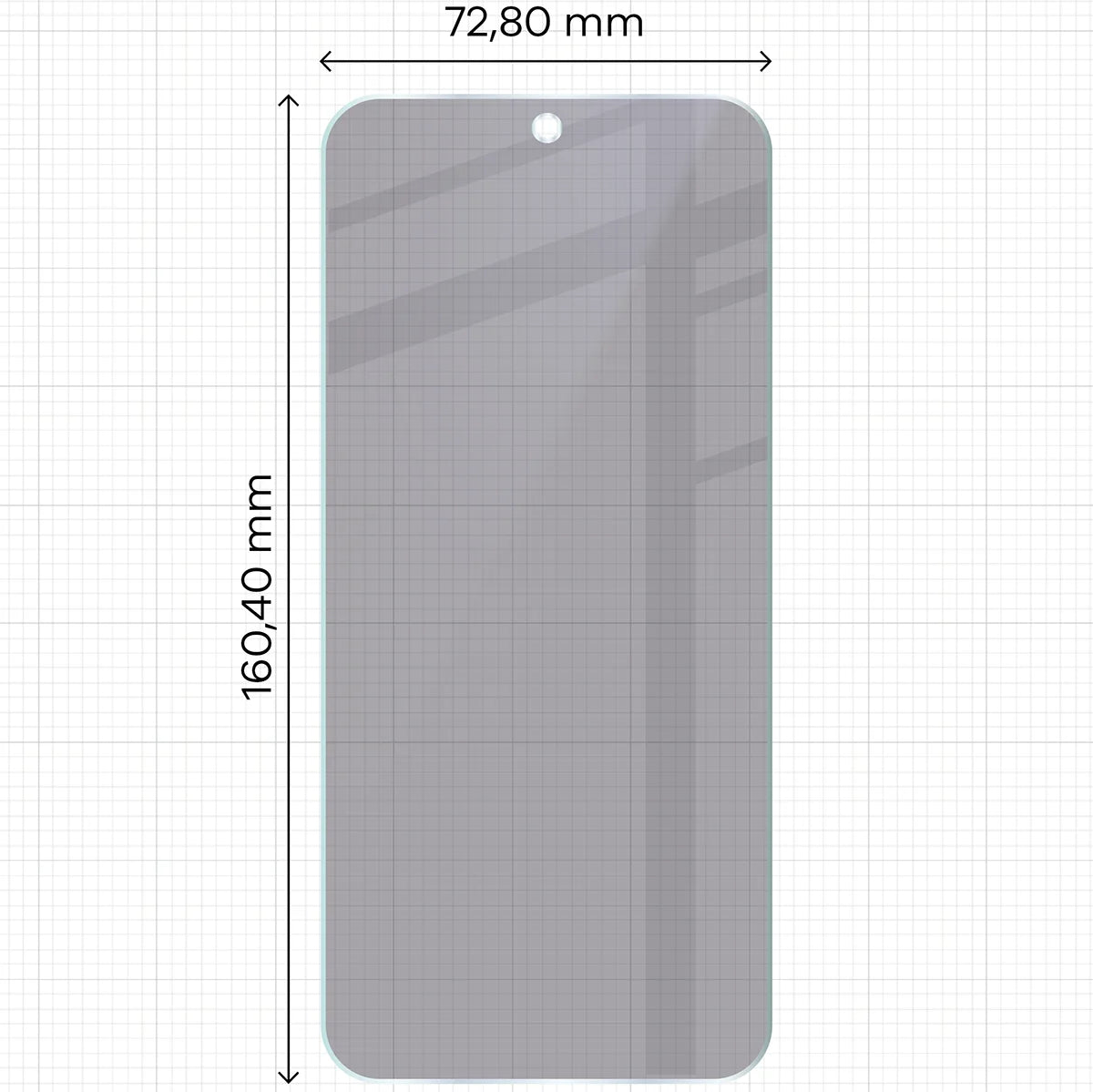 Hybridglas mit Privatschutzfilter für Vivo V70 FE 5G, Bizon Hybrid Shadow, Matt