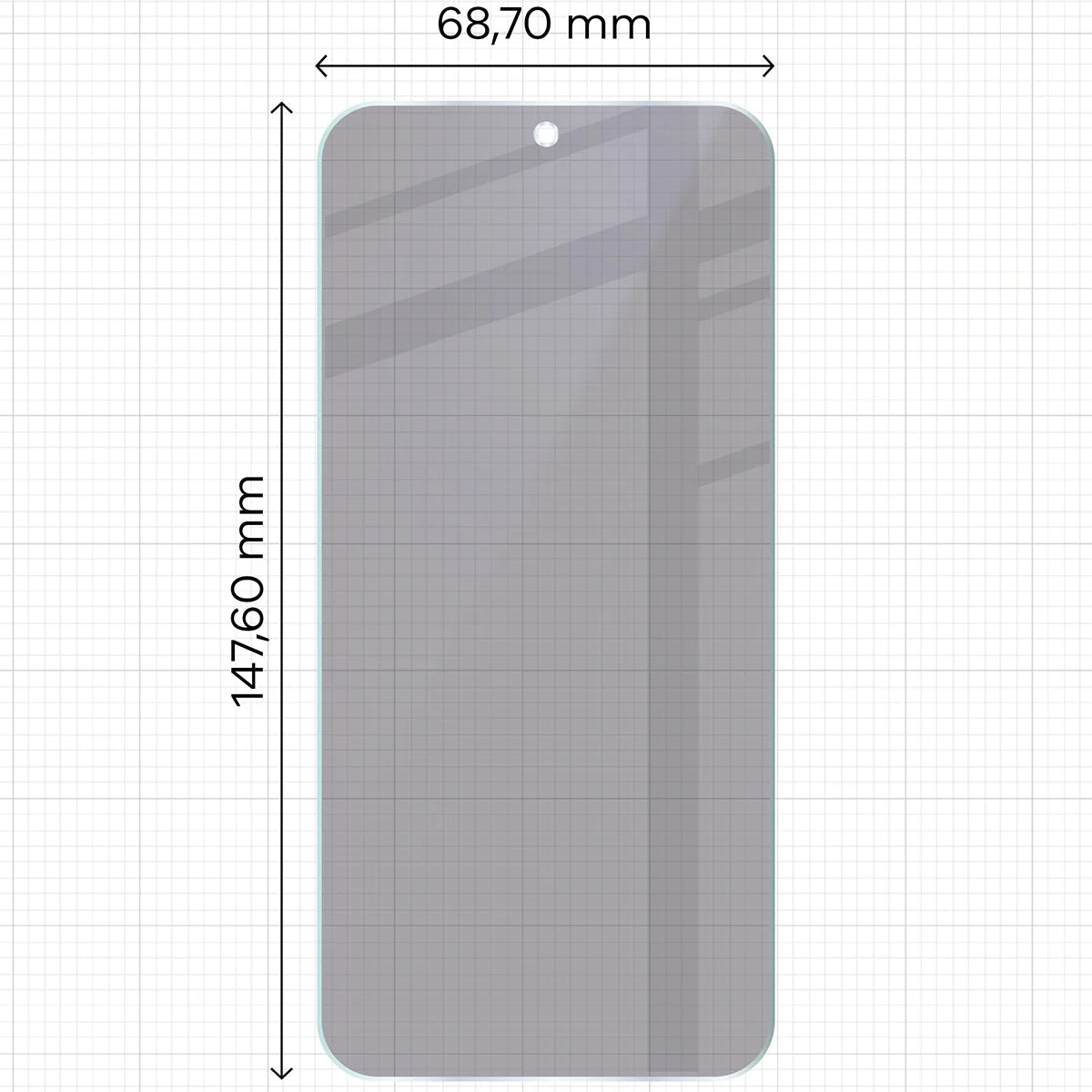 Hybridglas mit Privatschutzfilter für Vivo X300 FE, Bizon Hybrid Shadow, Matt