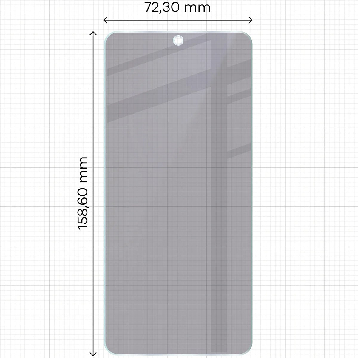 Hybridglas mit Privatschutzfilter für Vivo X300 Ultra, Bizon Hybrid Shadow, Matt