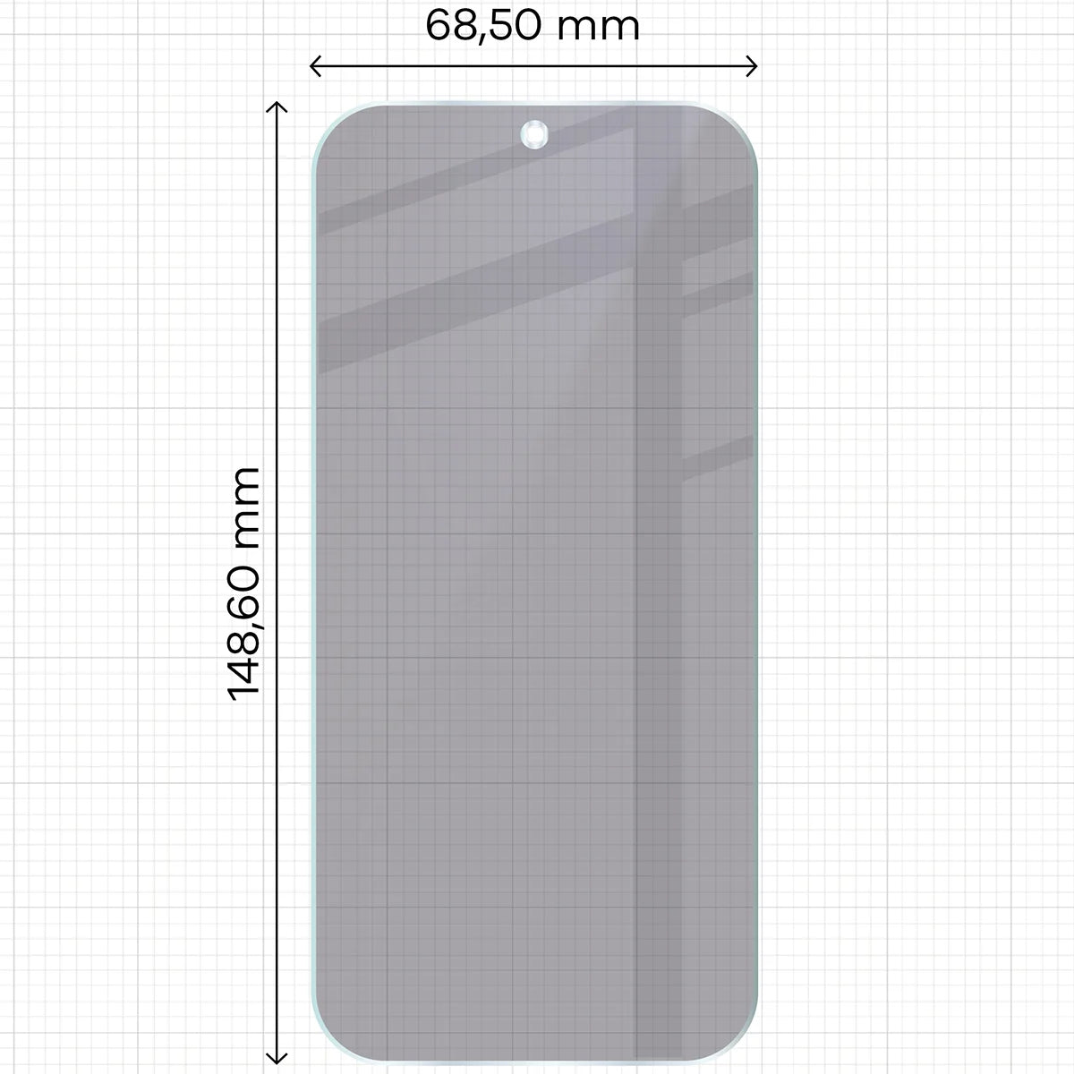 Hybridglas mit Privatschutzfilter für Xiaomi 17, Bizon Hybrid Shadow, Matt