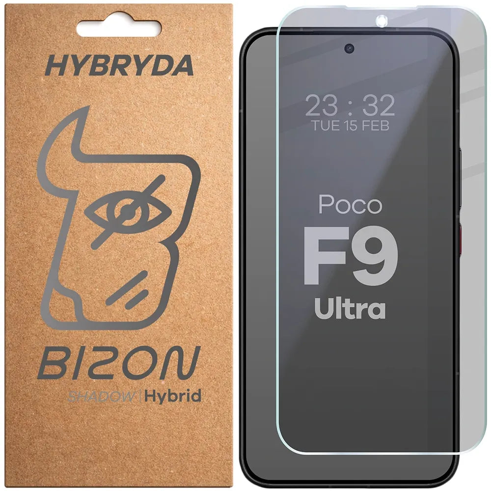 Hybridglas mit Privatschutzfilter für Xiaomi POCO F9 Ultra, Bizon Hybrid Shadow, Matt (1/6)
