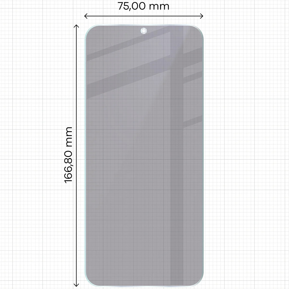 Hybridglas mit Privatschutzfilter für Xiaomi Redmi A7 Pro 4G, Bizon Hybrid Shadow, Matt