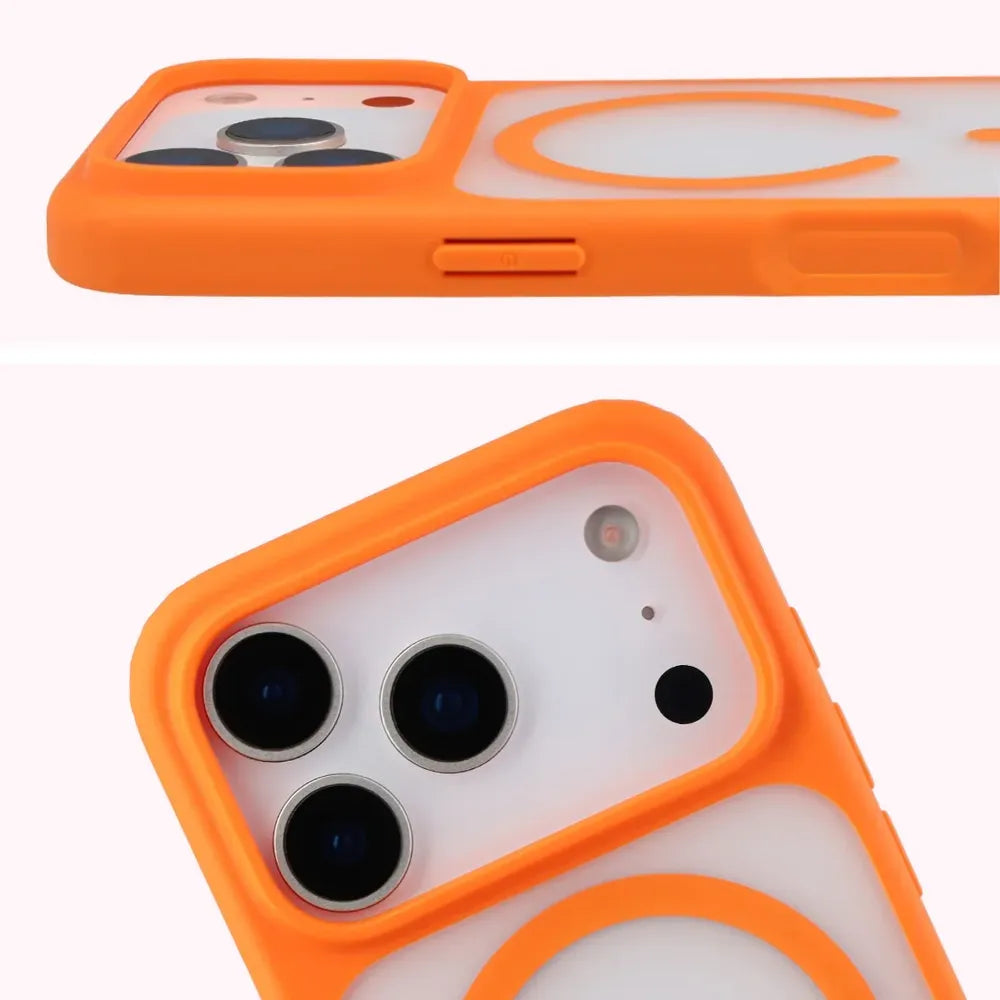 Handyhülle mit Magnetring + gehärtetem Glas für iPhone 18 Pro / 17 Pro, Bizon MatteO Pack, Getönt-Orange (5/9)