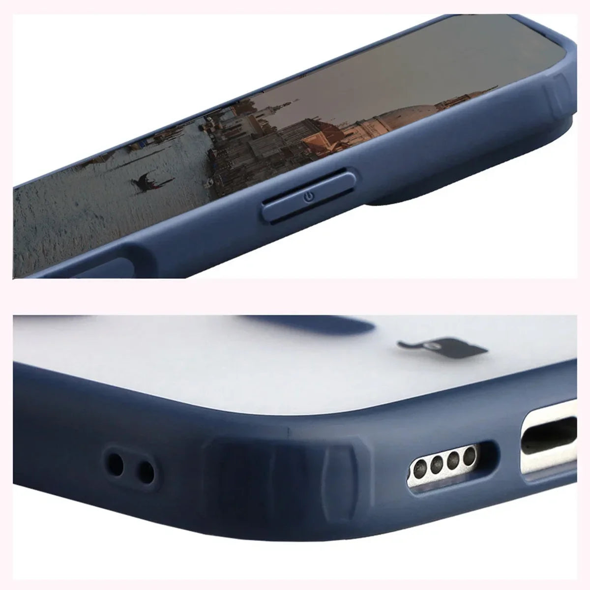 Schutzhülle mit Magnetring + gehärtetem Glas für iPhone 18 Pro Max / 17 Pro Max, Bizon MatteO Pack, Getönt-Dunkelblau (6/9)