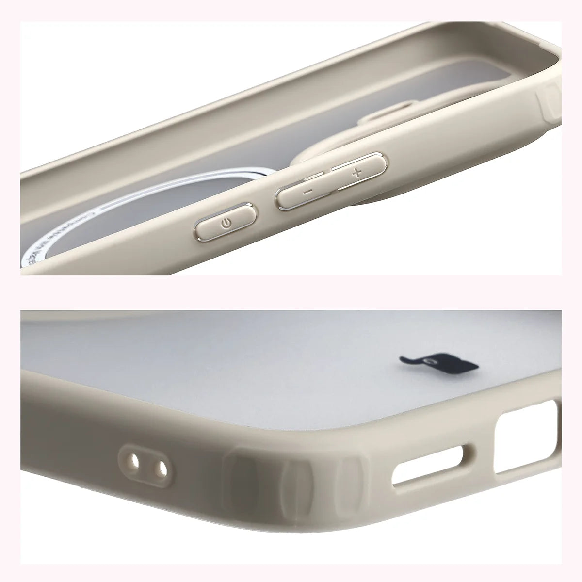 Schutzhülle mit Magnetring + gehärtetem Glas für Xiaomi 17T, Bizon MatteO Pack, Getönt-Beige