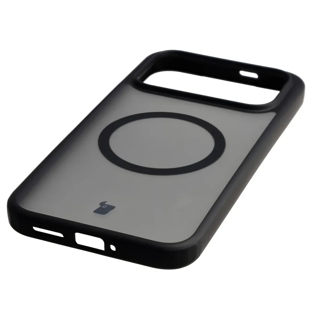 Handyhülle mit Magnetring + gehärtetem Glas für Xiaomi POCO F9 Ultra, Bizon MatteO Pack, Getönt-Schwarz (7/9)
