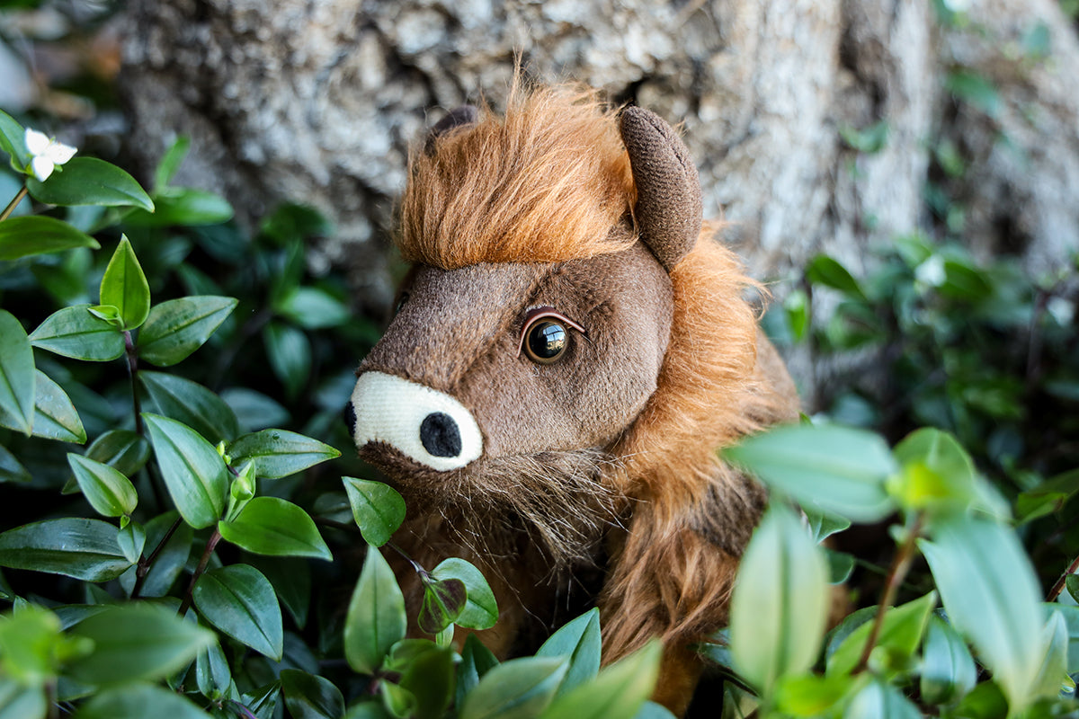 Plüschmaskottchen Bizon, Braun