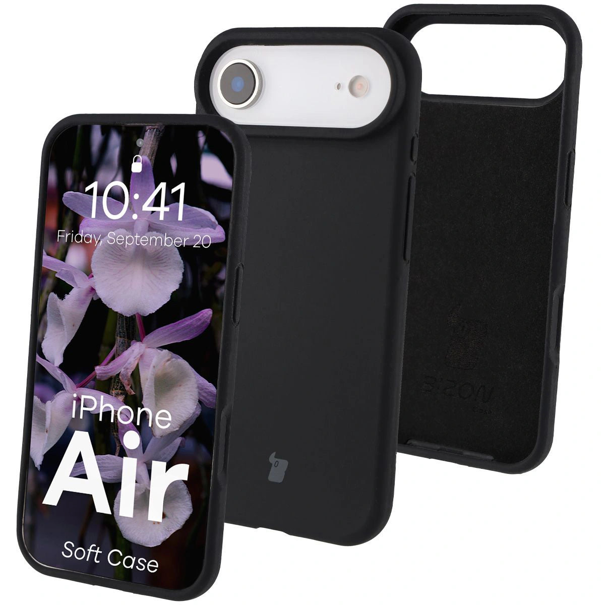 Silikon Handyhülle für iPhone Air, Bizon Soft Case, Schwarz