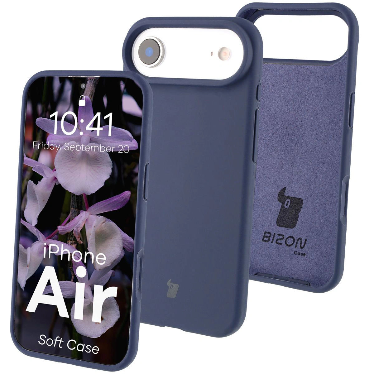 Silikon Handyhülle für iPhone Air, Bizon Soft Case, Dunkelblau
