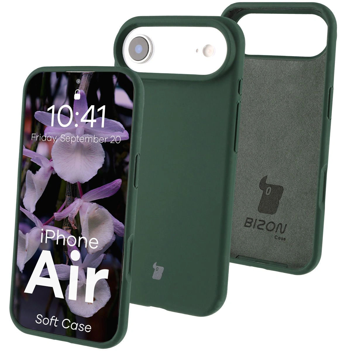 Silikon Handyhülle für iPhone Air, Bizon Soft Case, Dunkelgrün