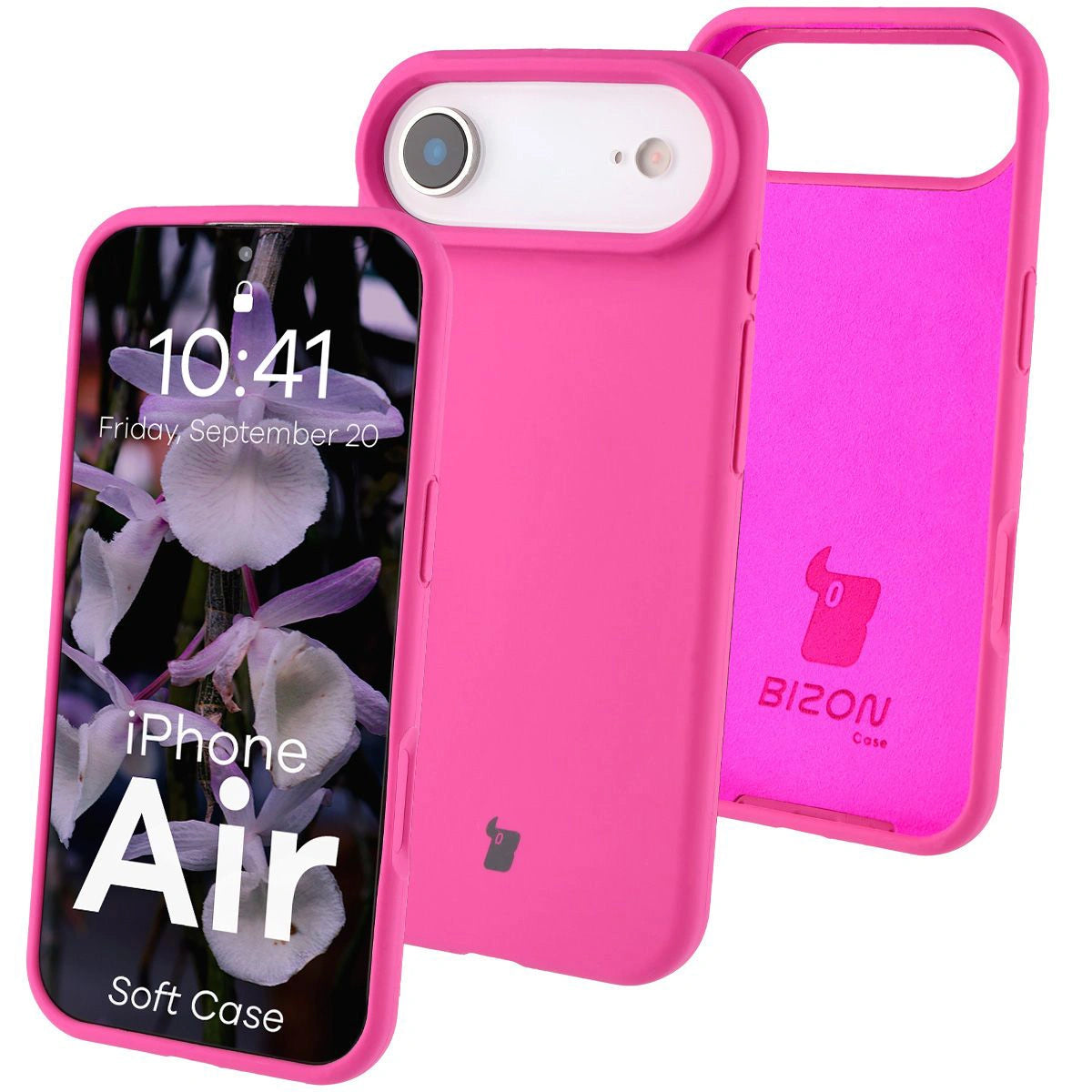 Silikon Handyhülle für iPhone Air, Bizon Soft Case, Dunkelpink