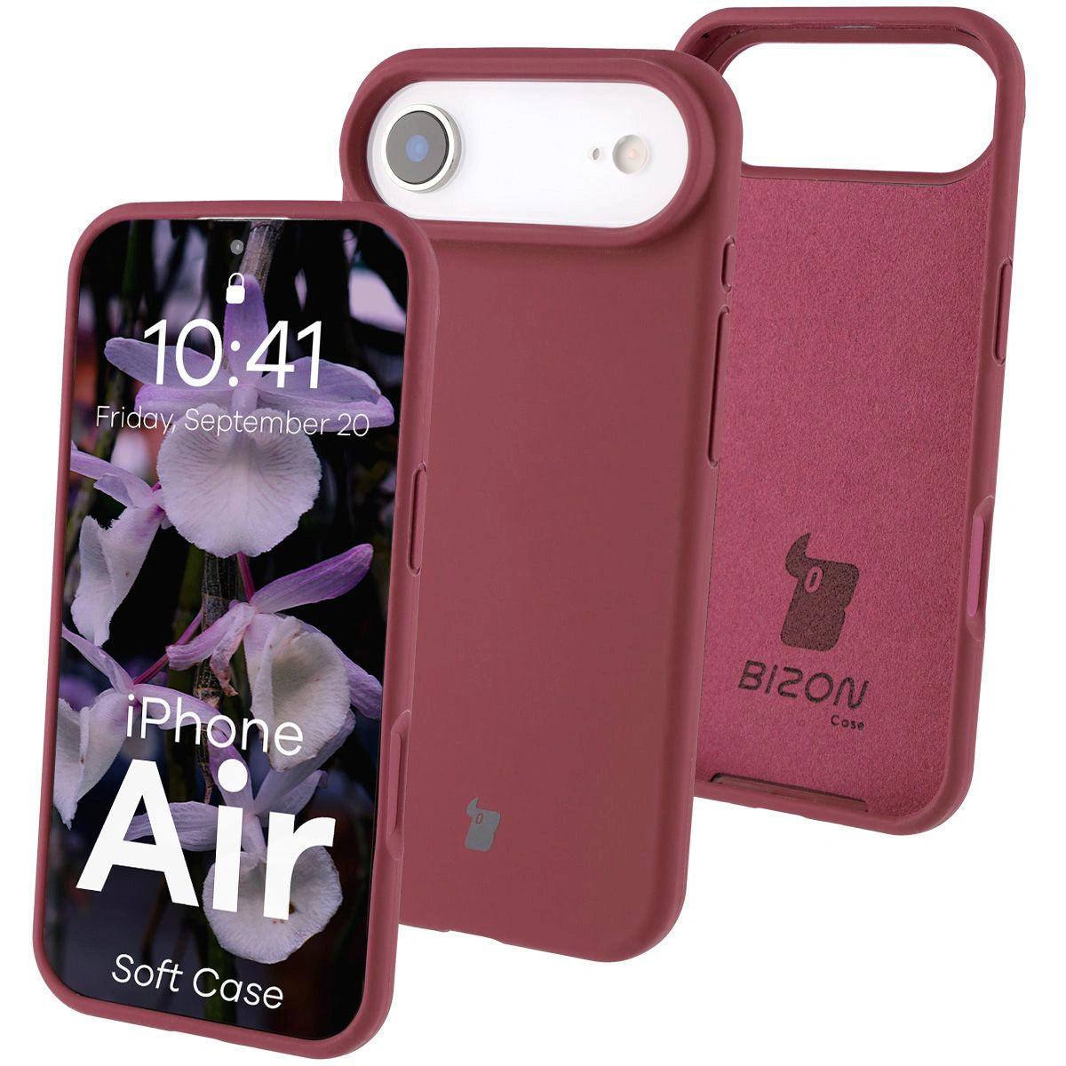 Silikon Handyhülle für iPhone Air, Bizon Soft Case, Pflaumenfarbe
