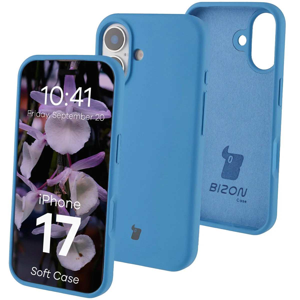 Silikon Handyhülle für iPhone 17, Bizon Soft Case, Blau