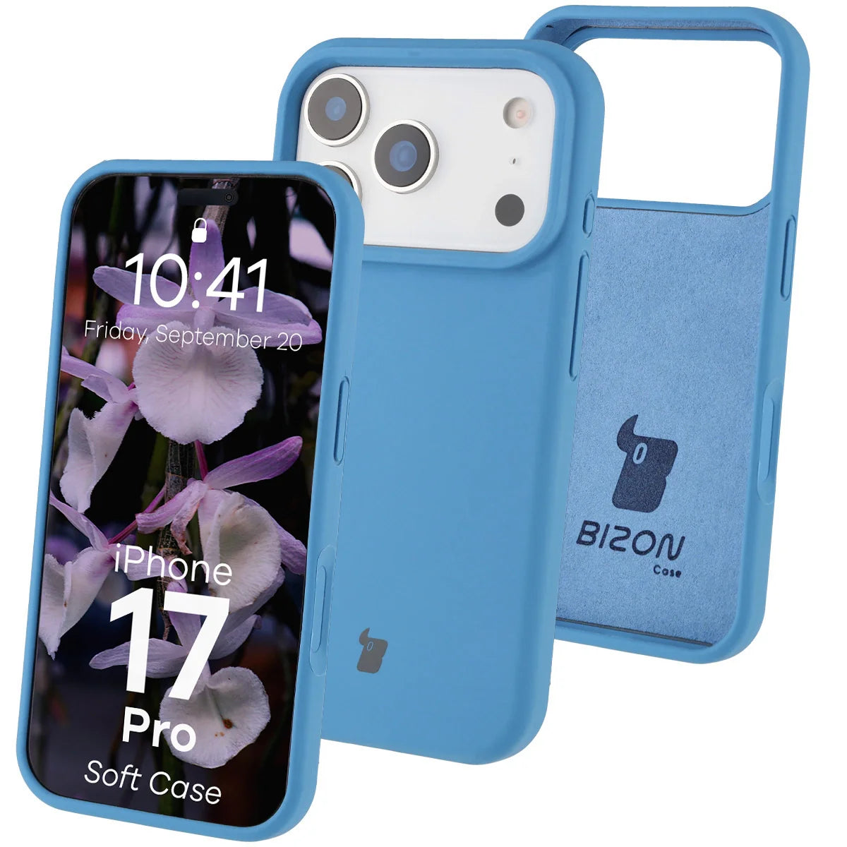 Silikon Handyhülle für iPhone 17 Pro, Bizon Soft Case, Blau