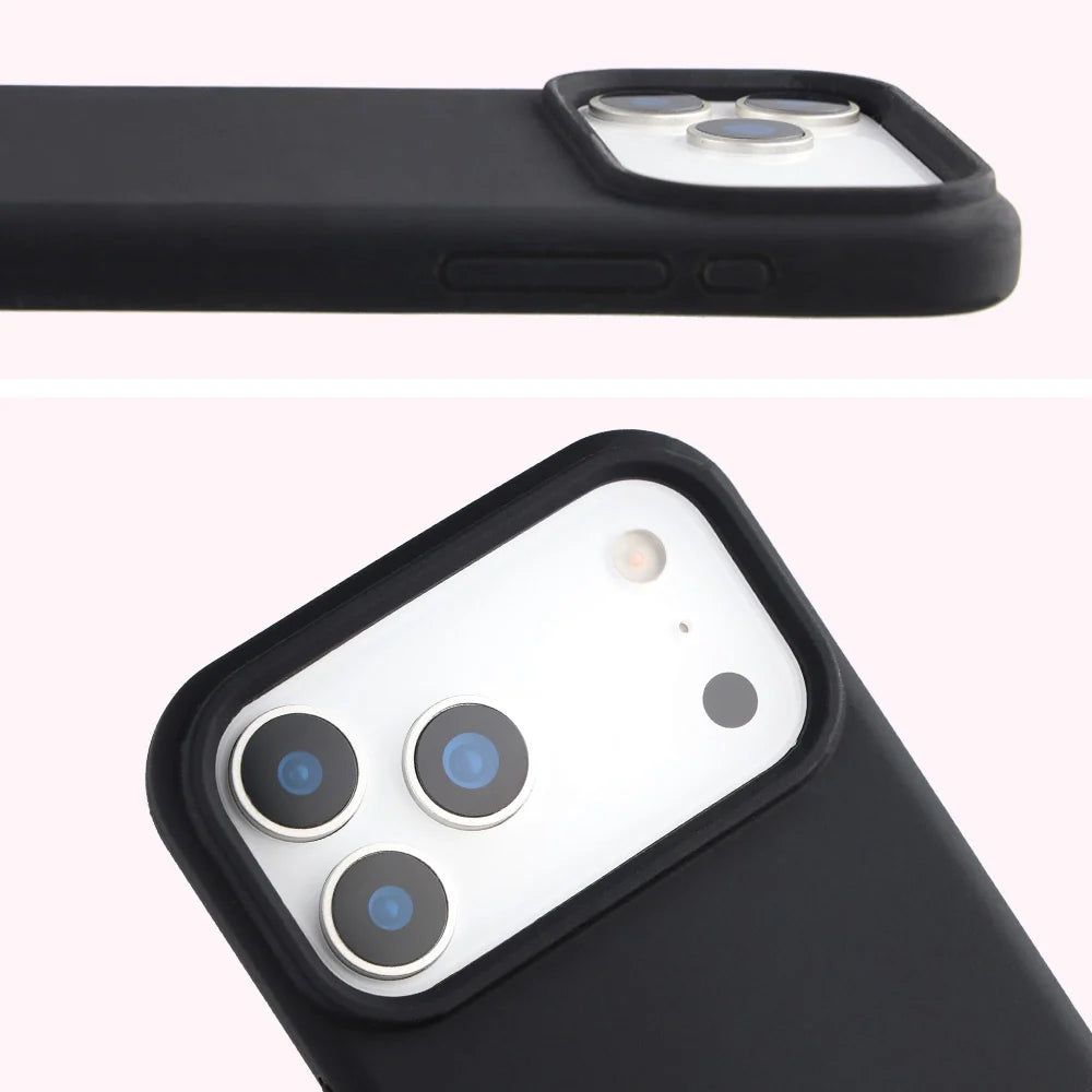 Silikon Handyhülle für iPhone 18 Pro Max / 17 Pro Max, Bizon Soft Case, Schwarz