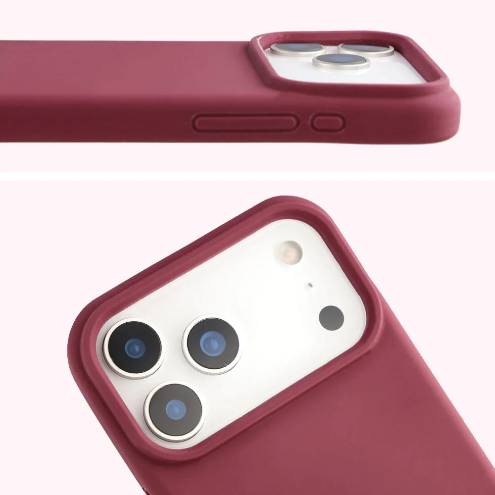 Silikon Handyhülle für iPhone 18 Pro Max / 17 Pro Max, Bizon Soft Case, Pflaumenfarbe
