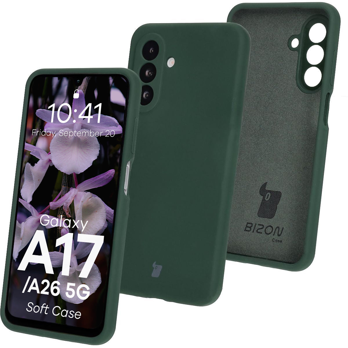 Silikon Handyhülle für Galaxy A17 5G / A26 5G, Bizon Soft Case, Dunkelgrün