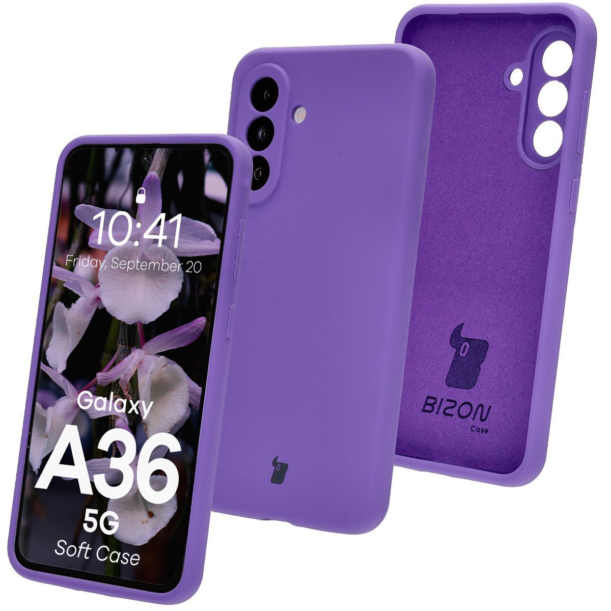 Silikon Handyhülle für Galaxy A36 5G, Bizon Soft Case, Violett