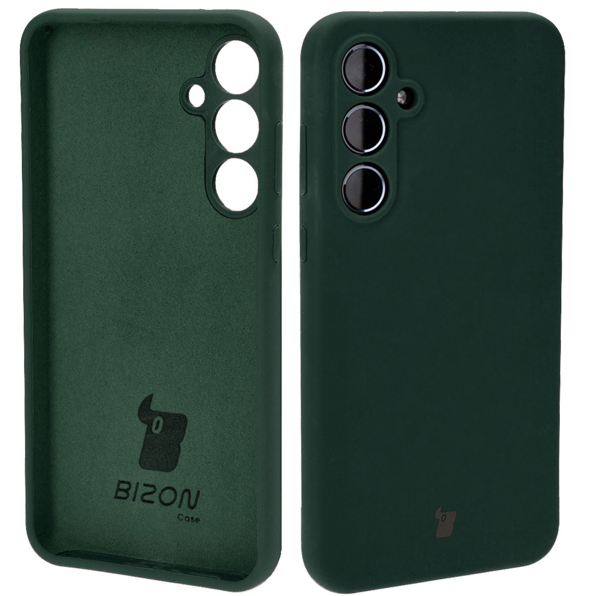Silikon Schutzhülle für Galaxy A55 5G, Bizon Soft Case, Dunkelgrün