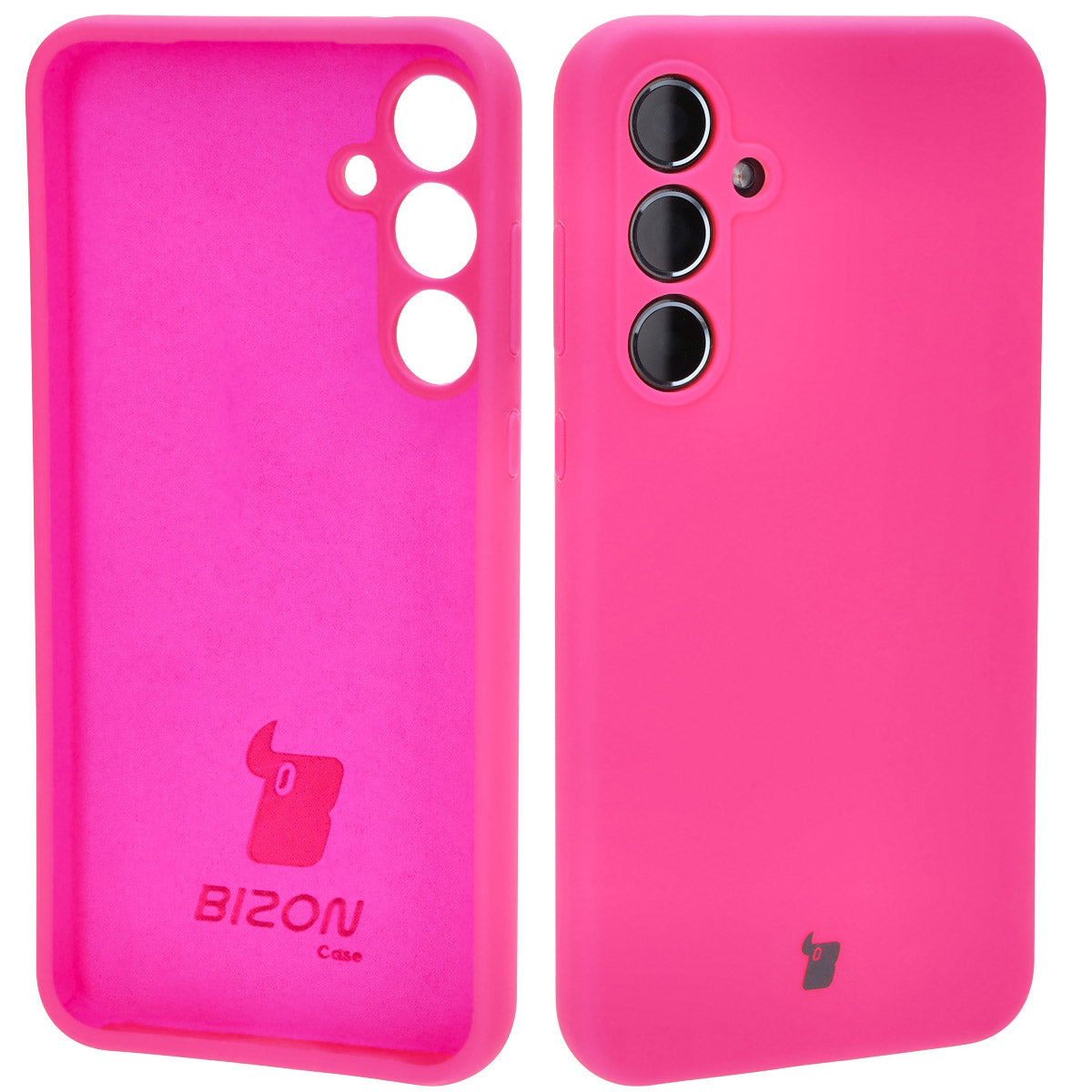 Silikon Handyhülle für Galaxy A55 5G, Bizon Soft Case, Neon-Pink